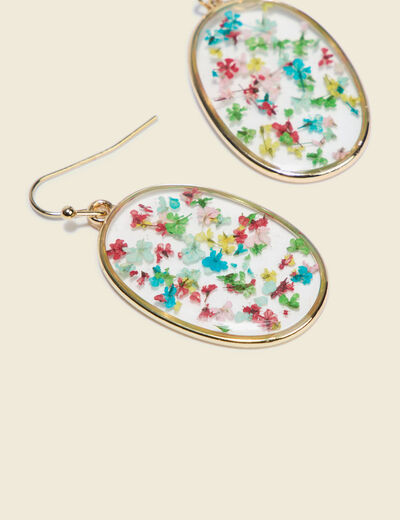 Boucles d'oreilles pendantes multicolore femme