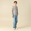 Pull manches longues gris clair homme