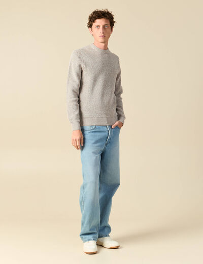 Pull manches longues gris clair homme