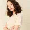 T-shirt manches courtes creme femme