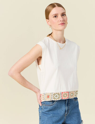 T-shirt éco-responsable ecru femme