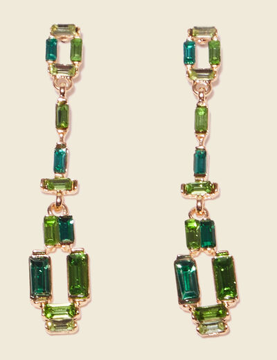 Boucles d'oreilles pendantes vert olive femme