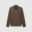 Sweat droit col montant manches longues taupe homme