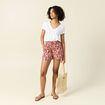 Short droit marron foncé femme