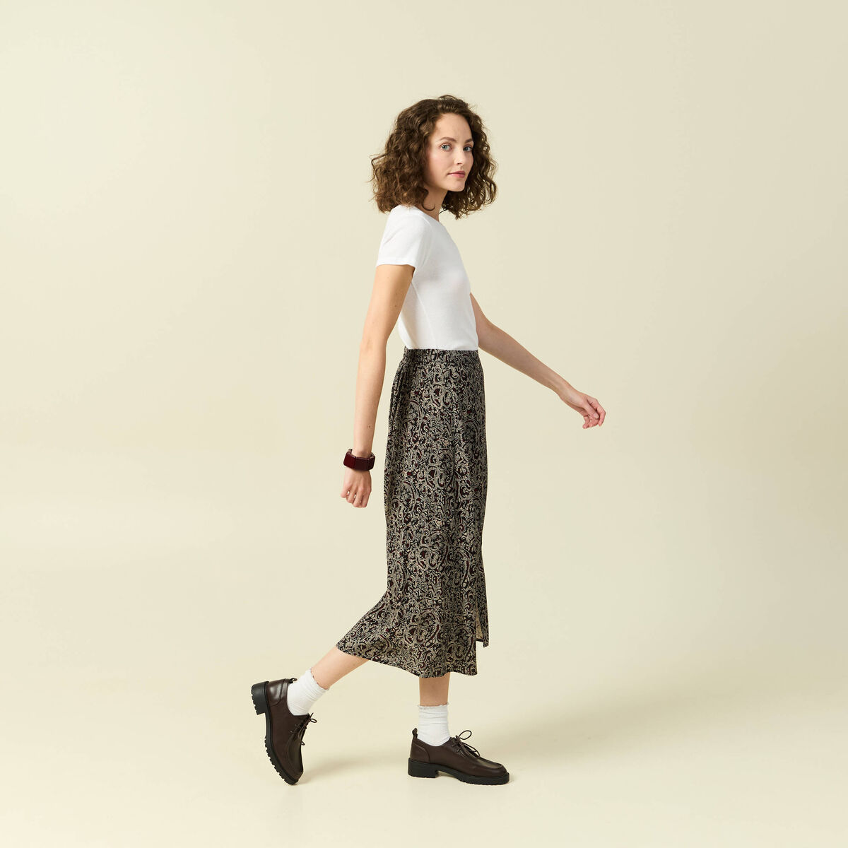 Jupe fluide noir femme