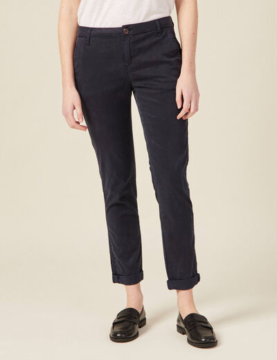 Pantalon chino Instinct bleu foncé femme