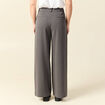 Pantalon large taille haute fluide gris femme
