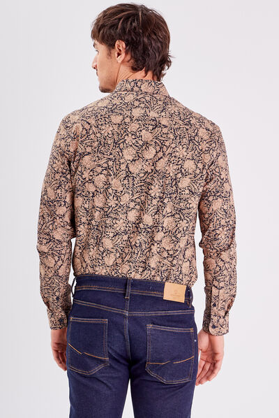 Chemise manches longues bleu marine homme