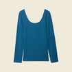 T-shirt manches longues bleu pétrole femme