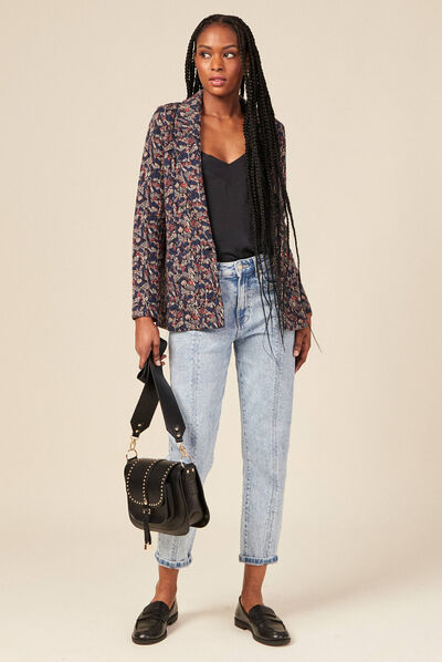 Cardigan manches longues multicolore femme