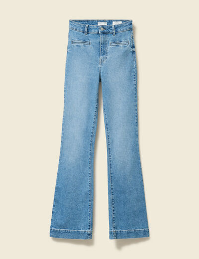 Jeans flare 7/8&egrave;me denim stone femme