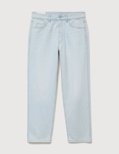 Jeans large longueur 32 en coton denim snow bleach homme