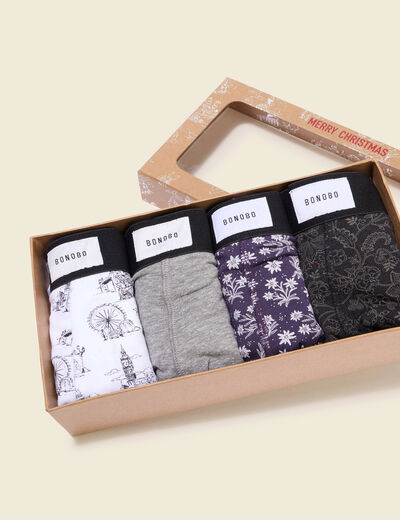 Lot de 4 boxers noir homme