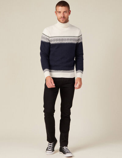 Pull manches longues vert kaki homme