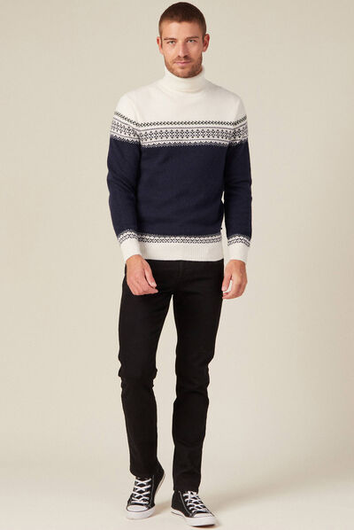 Pull manches longues vert kaki homme