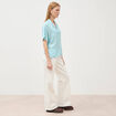 Chemise manches 3/4 bleu clair femme