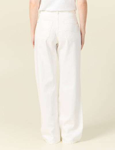 Jeans large éco-responsable denim blanc femme