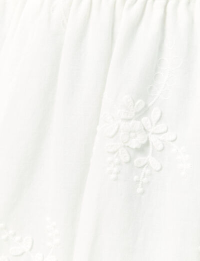 Jupe fluide en coton doubl&eacute;e ecru femme