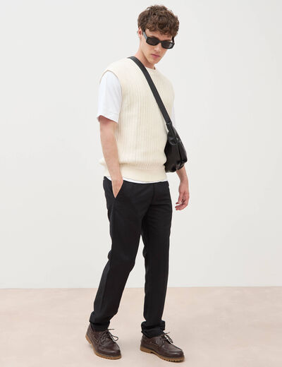Pantalon chino noir homme