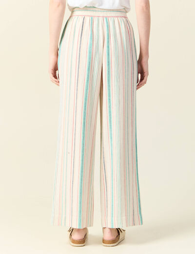 Pantalon large fluide blanc femme