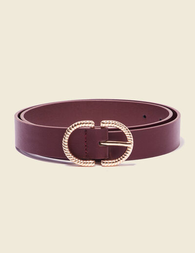 Ceinture double boucle bordeaux femme