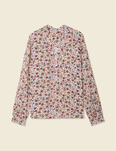 Blouse manches longues creme femme