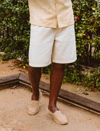 Bermuda en coton ecru homme