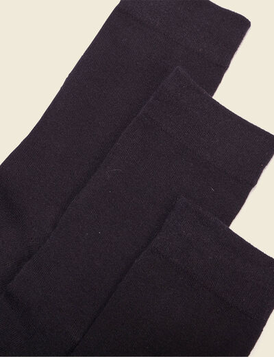 Lot 3 paires de chaussettes homme unies noir homme