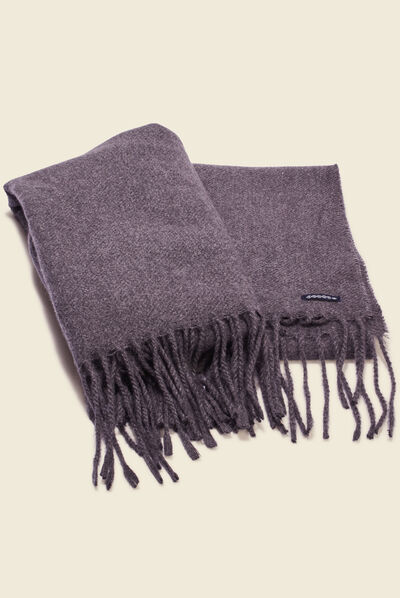 Écharpe à franges gris foncé homme