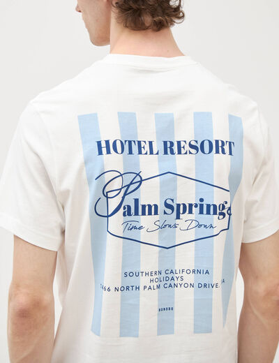 T-shirt en coton ecru homme