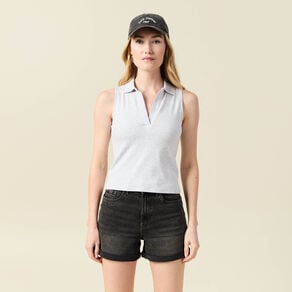 polo sans manches gris femme Polo sans manches gris femme