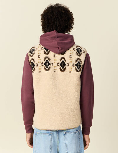 Gilet sans manches zippé ecru homme