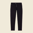 Jeans skinny zipp&eacute; denim noir femme