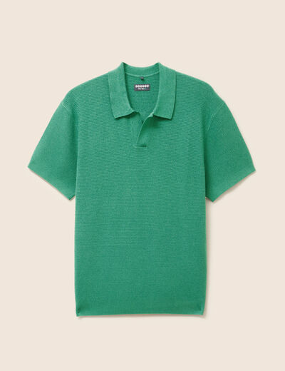Polo cintré manches courtes vert homme