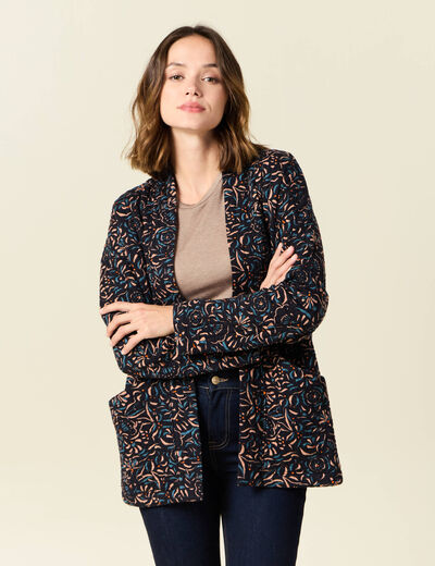 Gilet manches longues noir femme
