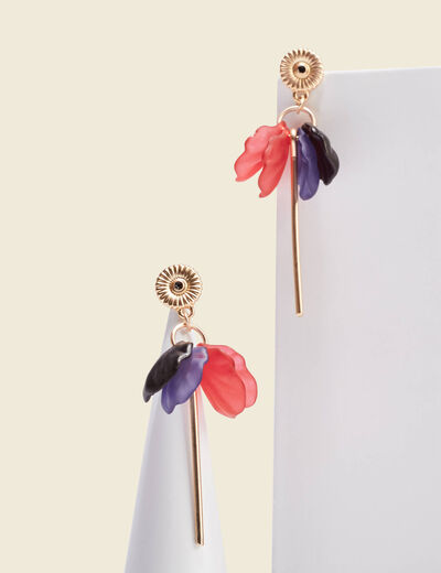 Boucles d'oreilles pendantes multicolore femme
