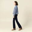 Gilet imprimé manches longues bleu femme