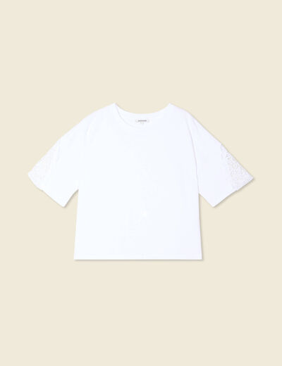 T-shirt manches courtes blanc femme