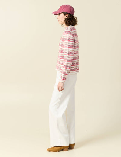 Pull manches longues rouge foncé femme