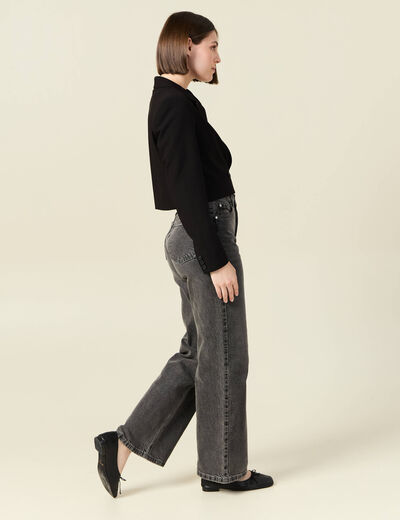 Veste courte éco-responsable noir femme