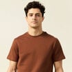 T-shirt manches courtes marron cognac homme