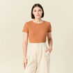 T-shirt manches courtes terracotta femme