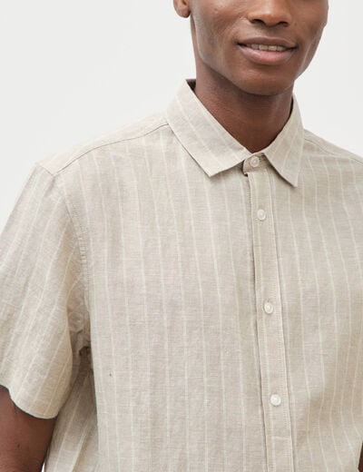 Chemise manches courtes vert kaki homme