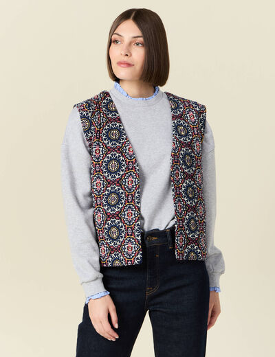 Gilet éco-responsable bleu marine femme