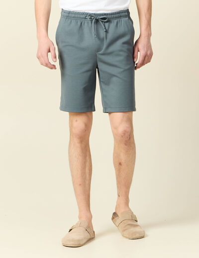 Short droit avec cordon vert foncé homme