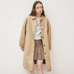 Trench long oversize r&eacute;versible beige femme