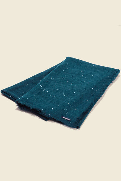 Écharpe à sequins bleu canard femme