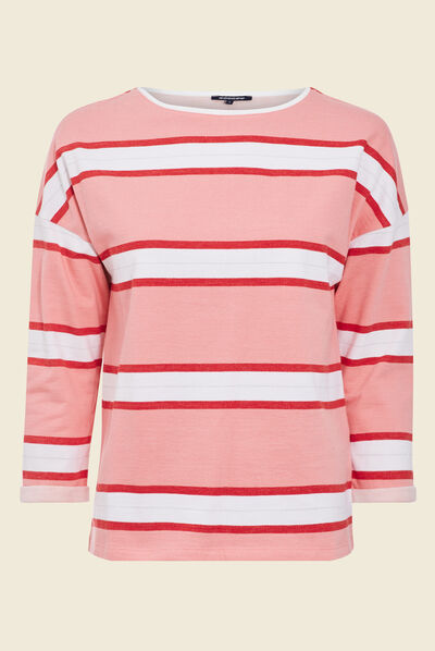 Sweat manches 3/4 rose femme