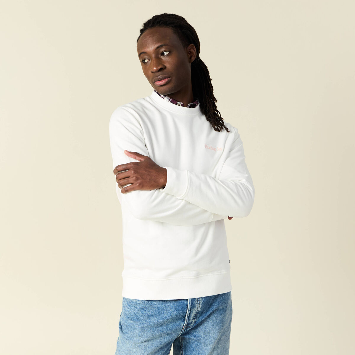 Sweat manches longues ecru homme