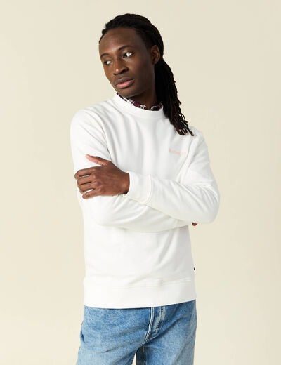 Sweat manches longues ecru homme